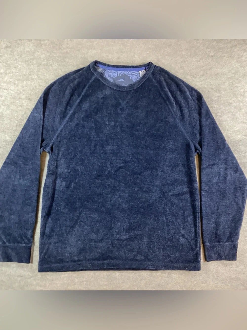 Tommy Bahama Men's Dark Navy Crewneck Velour Sweater